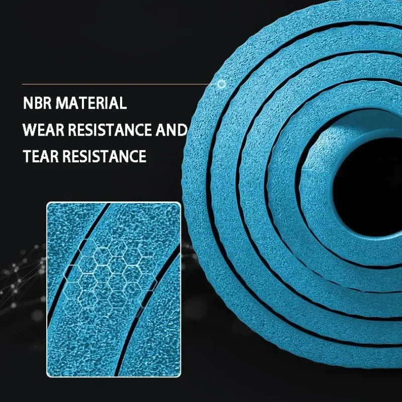 Thickened 15mm NBR Yoga Mat Double-sided Anti Slip Sports Fitness Mat Sports Yoga and Pilates Gymnastics Mat Fitness Equipment