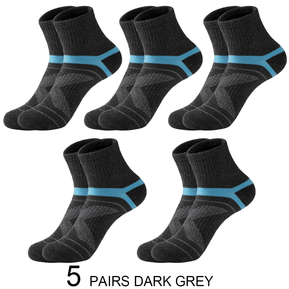High Quality 5 Pairs Lot Men Cotton Socks Black Sports Socks Casual Run Summer Socks Men Breathable Male Sock Sokken Size38-45