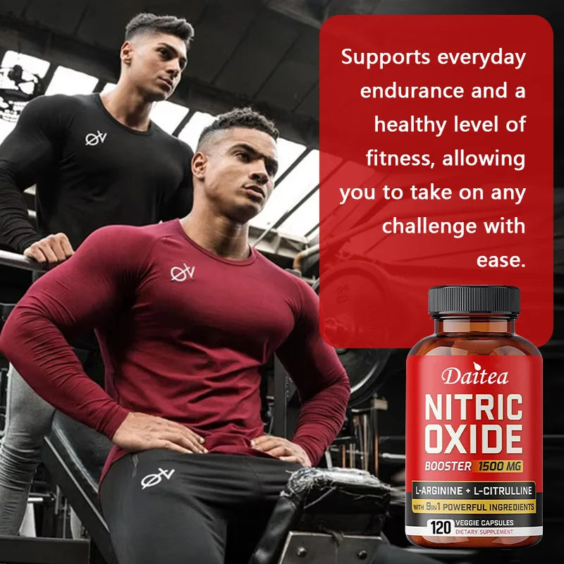 Nitric Oxide Capsules - Helps Improve Workout Performance, Muscle Growth and Strengthening, Physical Fitness