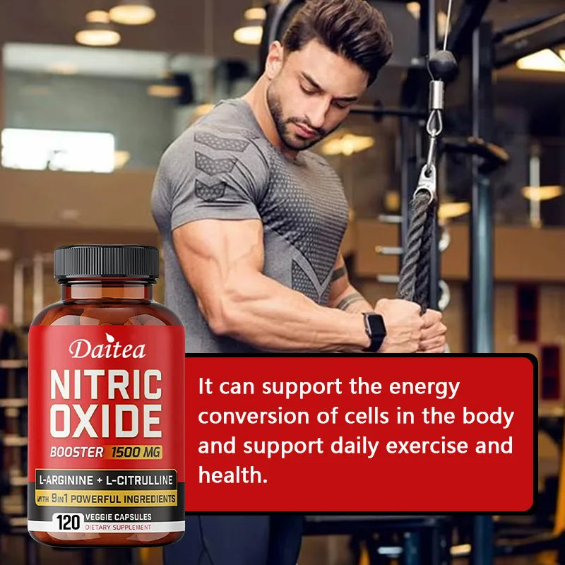 Nitric Oxide Capsules - Helps Improve Workout Performance, Muscle Growth and Strengthening, Physical Fitness